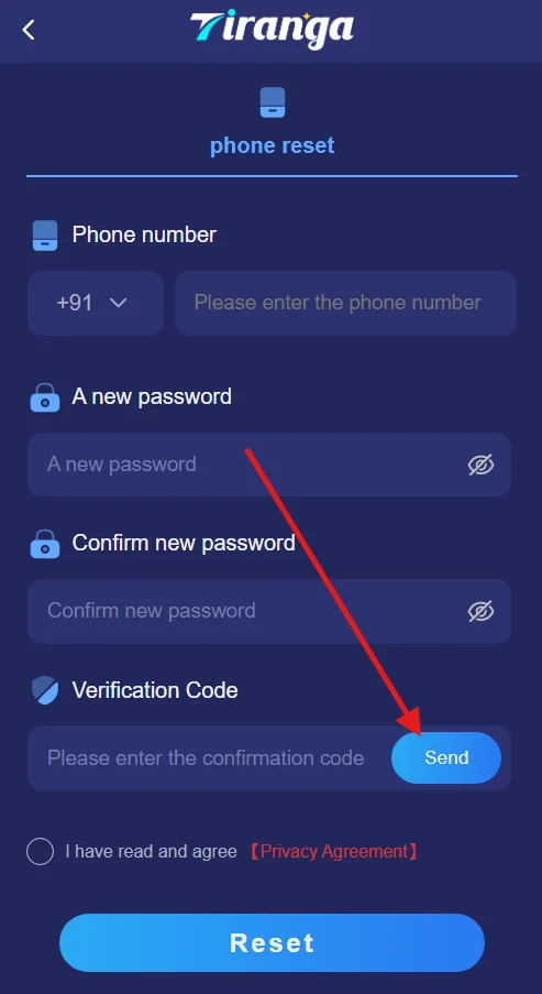 click send button